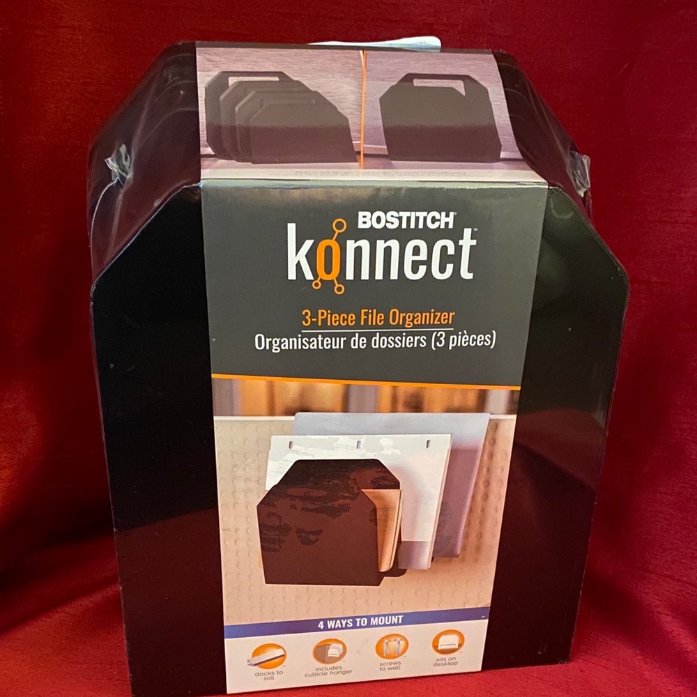 Bostitch Konnect 3 Piece File Organizer- Black